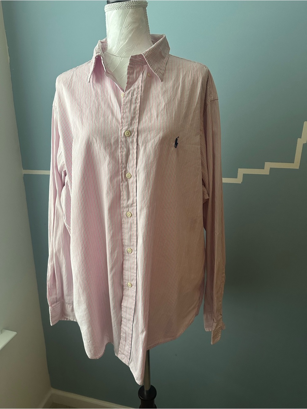 Ralph Lauren Pink Striped Long-Sleeve Button-Down Shirt